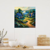 Poster Chemin Doré vers l'Eau Bleue (Cuisine)