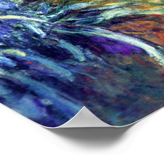 Poster Chemin du jardin à travers l'Iris par Monet (Coin)