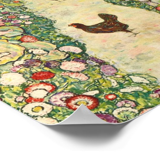 Poster Chemin du jardin avec poules par Gustav Klimt (Coin)