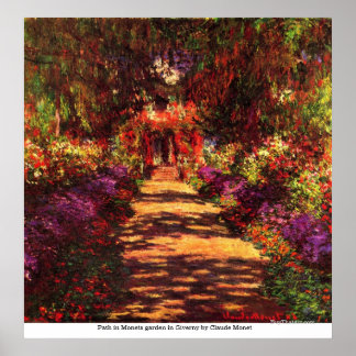 Poster Chemin du jardin Monets à Giverny par Claude Monet