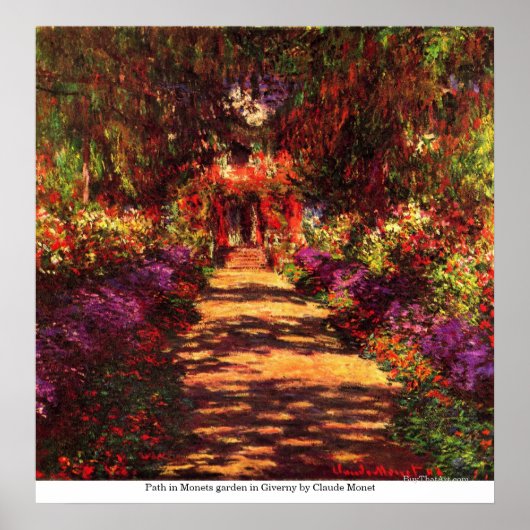 Poster Chemin du jardin Monets à Giverny par Claude Monet (Devant)
