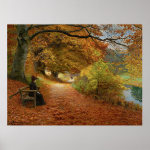 Poster Chemin en bois en automne Hans Andersen Brendekild