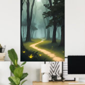 Poster Chemin forestier enchâssé (Bureau à domicile)