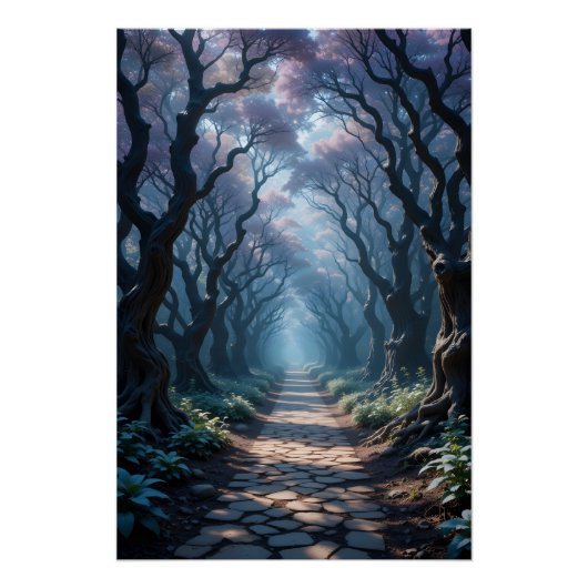 Poster Chemin forestier enchâssé (Devant)