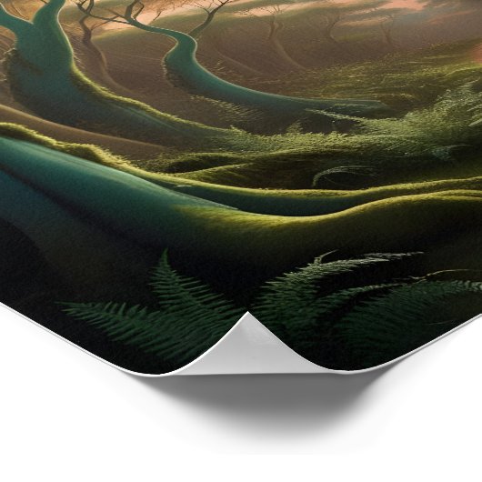 Poster Chemin forestier enchâssé (Coin)