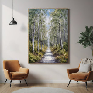 Poster Chemin forestier Serene - Paysage naturel paisible