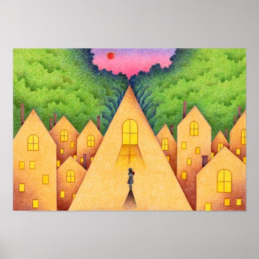 Poster Chemin menant du toit à la forêt. (Devant)