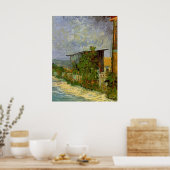 Poster Chemin Montmartre avec tournesols par Van Gogh. (Cuisine)