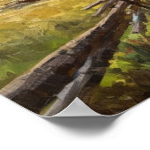 Poster Chemin sinueux peinture à l'huile forêt meau ouest (Coin)