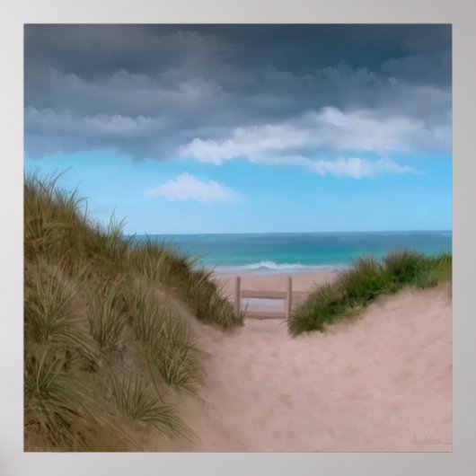 Poster Chemin vers la plage Cornish Caribbean (Devant)
