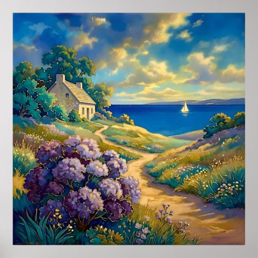 Poster Chemin vers le lac tranquille (Devant)