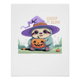 Poster Chemine lente � Chemise de Halloween de paresseux