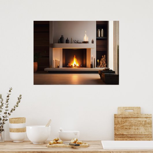 Poster Cheminée à la maison (Cuisine)