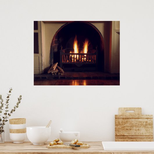 Poster Cheminée à la maison (Cuisine)