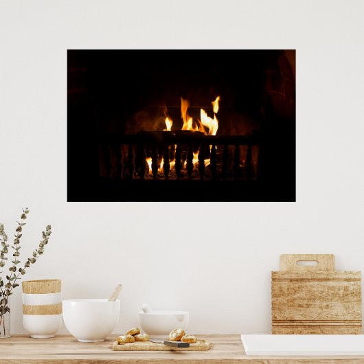Poster Cheminée à la maison (Cuisine)