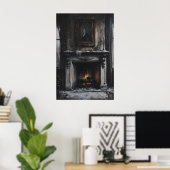 Poster Cheminée abandonnée avec neige et portrait (Bureau à domicile)