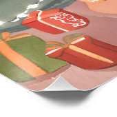 Poster Cheminée de Noël à l'aquarelle (Coin)