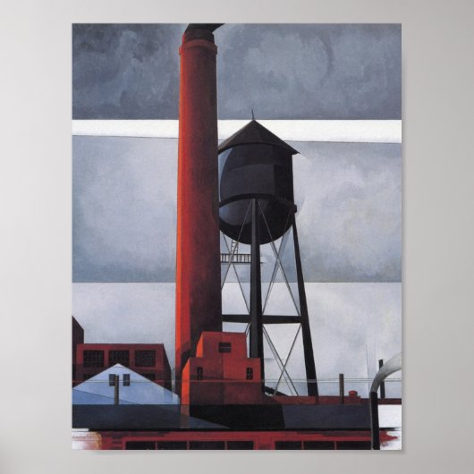 Poster Cheminée et château d'eau (de Charles Demuth) (Devant)