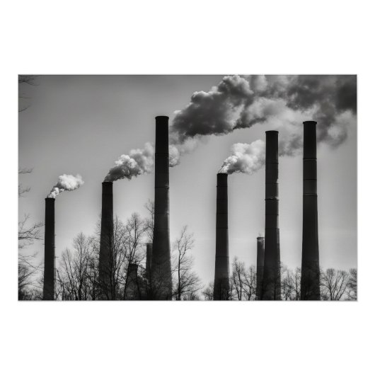 Poster Cheminées noires et blanches (Devant)