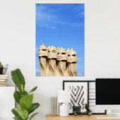 Poster Cheminées sur le toit de Casa Mila (La Pedrera) (Bureau à domicile)
