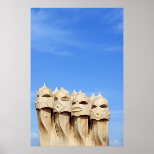 Poster Cheminées sur le toit de Casa Mila (La Pedrera) (Devant)