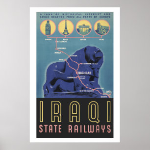 Poster Chemins de fer irakiens d'état