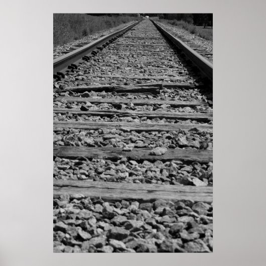 Poster Chemins de fer noir et blanc (Devant)