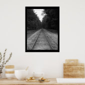 Poster Chemins de fer noirs et blancs (Cuisine)