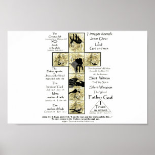 Poster Chemins vers Dieu par la foi croix jaunes images