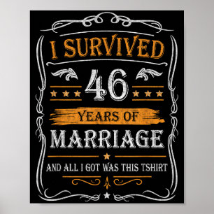 Poster Chemise 46e anniversaire de mariage couples mari f