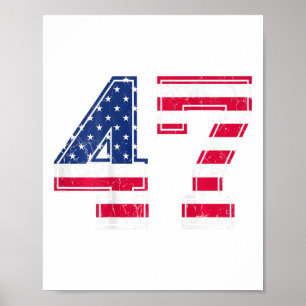 Poster Chemise 47e anniversaire Drapeau Usa Maillot d'équ