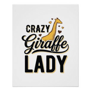 Poster Chemise à motif de gravure vintage Crazy Giraffe L