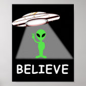 Poster Chemise Alien - Je Crois Nouveau Cool Ufo (Devant)