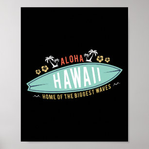 Poster Chemise Aloha Hawaï Garçons de Surf Cadeau Planche