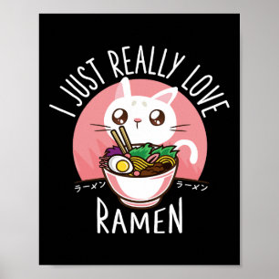 Poster Chemise Anime Chat Ramen - Vêtements Kawaii Vêteme