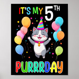 Poster Chemise Anniversaire de enfant 5 Filles Garçons 5e