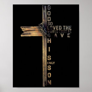Poster Chemise Biblique Croix Chrétienne Jean 3_16 Citati