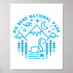 Poster Chemise Big Bend National Park Randonnée Line Art