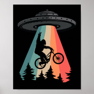 Poster Chemise Bigfoot Vélo de Montagne Ufo Enlèvement Al