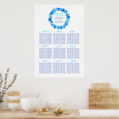 Poster Chemise bleue aquarelle mariage plan de siège (Cuisine)