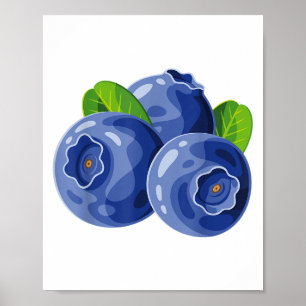 Poster Chemise Blueberry Adulte Hommes Femmes Enfants Blu