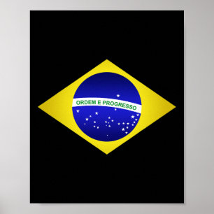 Poster Chemise Brésil Football Brésilien Football Drapeau