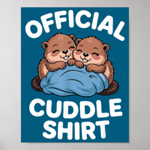 Poster Chemise câline de castors mignons qui se câlinent