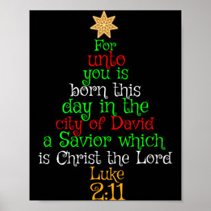 Poster Chemise chrétienne de Noël À vous est né un Sauveu