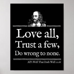 Poster Chemise citation Shakespeare Amour Tout Théâtre Li