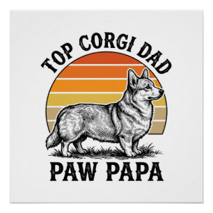 Poster Chemise Corgi Papa Vintage Sunset Chien Papa Cadea