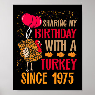 Poster Chemise d'anniversaire de Thanksgiving depuis nove