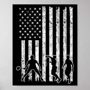Poster Chemise de badminton drapeau américain hommes drap