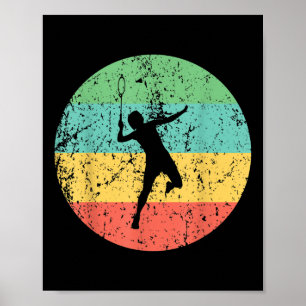 Poster Chemise de badminton - Joueur de badminton rétro v