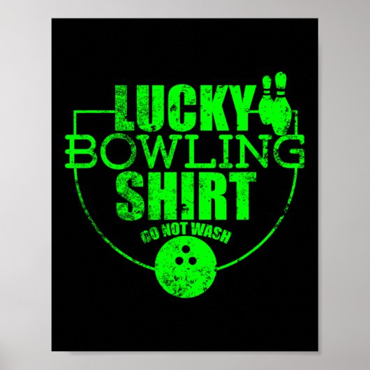 Poster Chemise de bowling chanceuse Ne pas laver Citation (Devant)